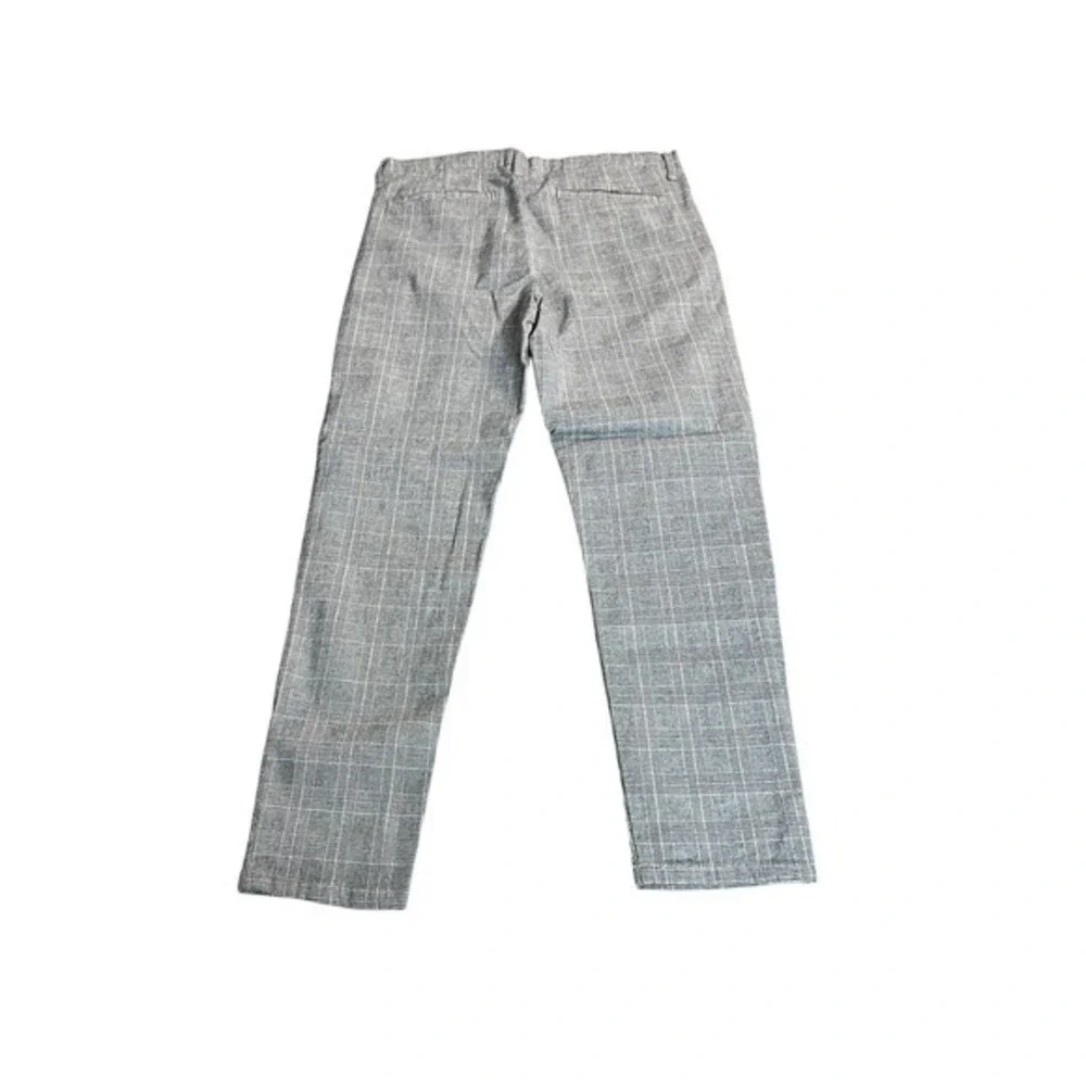 Denim&Co Men's Stretch‎ Slim Plaid Dress Pants W32 L30 Gray Black White - Picture 3 of 3